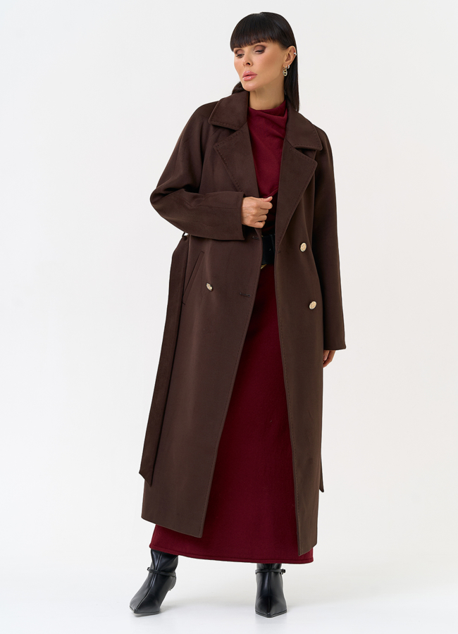 Женское пальто  с акцентными пуговицами модель № 31557 универмаг малина