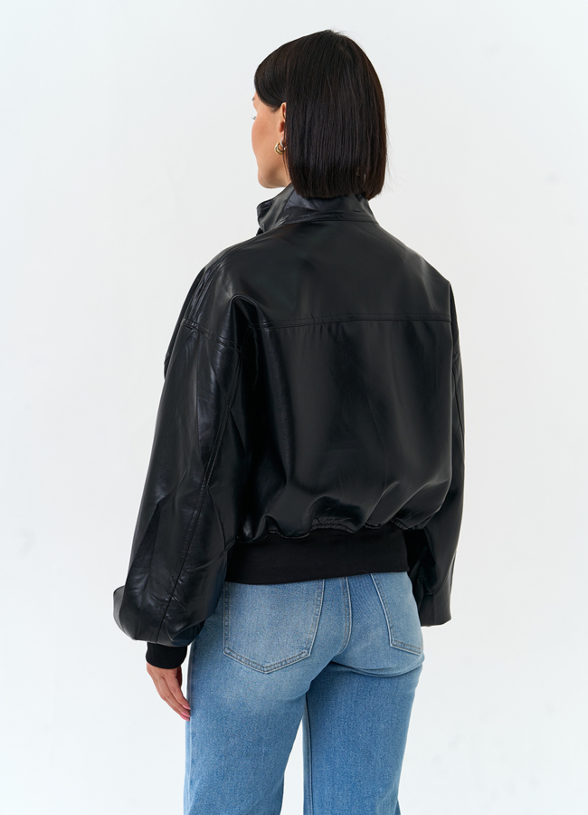 фото Женская куртка бомбер из эко кожи модель № 33154