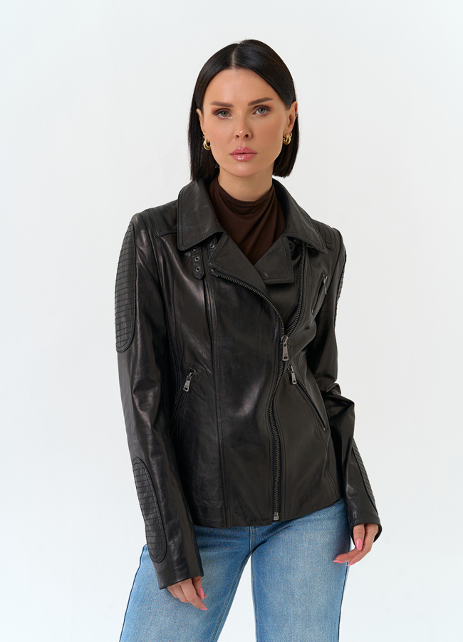 Женская кожаная куртка модель № 30076 в кредит