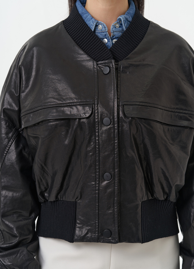 Женская куртка бомбер из натуральной кожи модель № 30097 универмаг малина