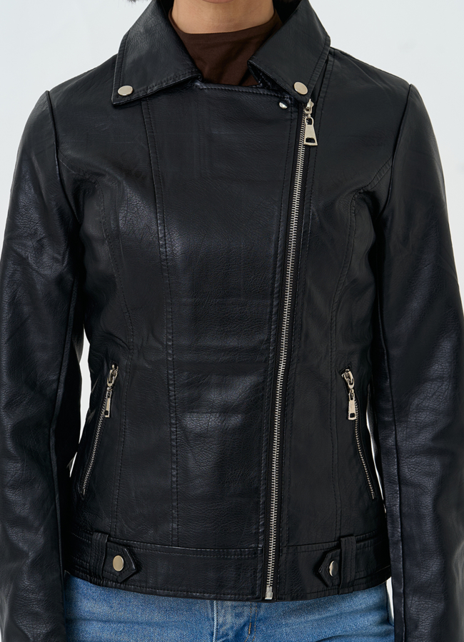 Женская куртка косуха из эко кожи модель № 33157 универмаг малина