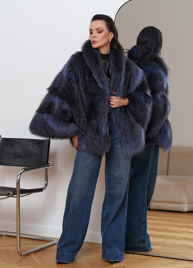 фото Шуба из енота летучая мышь модель № 29486