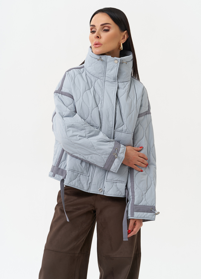 Короткая куртка с воротником стойкой модель № 30048 универмаг малина