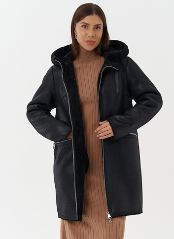 Двухсторонняя дубленка из эко кожи
