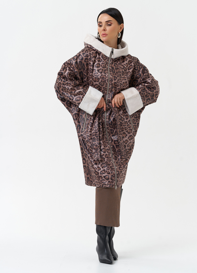 Женская дубленка из эко замши с поясом модель № 30203 универмаг малина