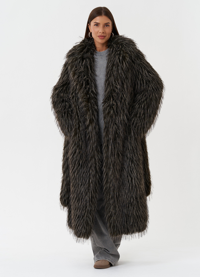 Шуба из эко меха под лису модель № 28679 универмаг малина