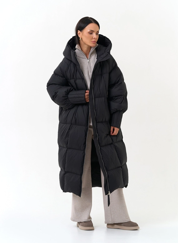 Женский пуховик с капюшоном фото