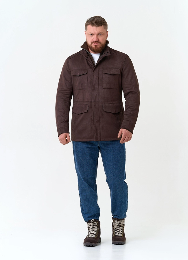 Мужская парка из эко замши модель № 33197 в кредит фото