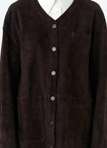 Удлиненная куртка из натуральной замши