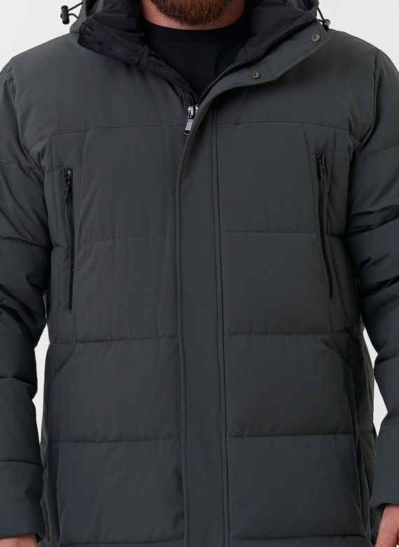 Мужской пуховик с капюшоном  фото
