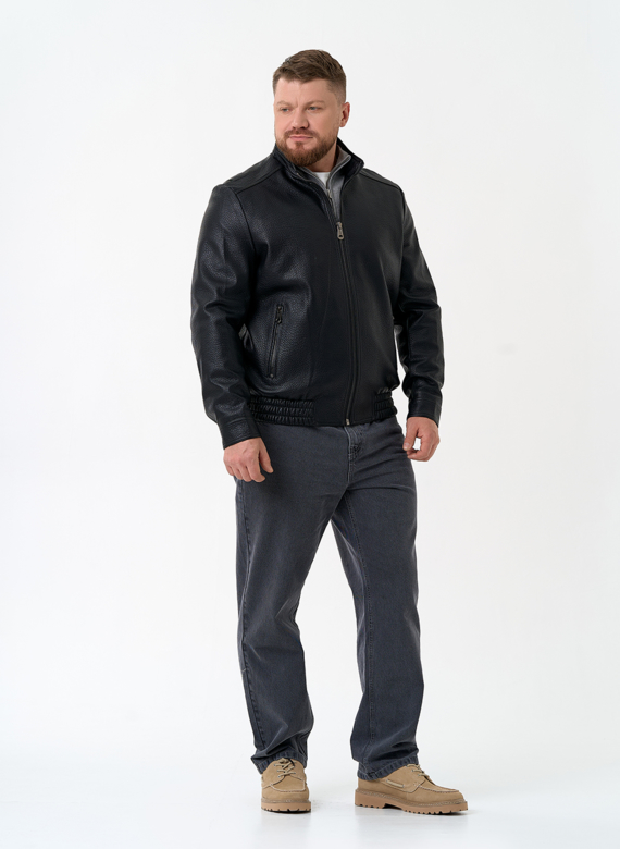 Мужская куртка бомбер из эко кожи