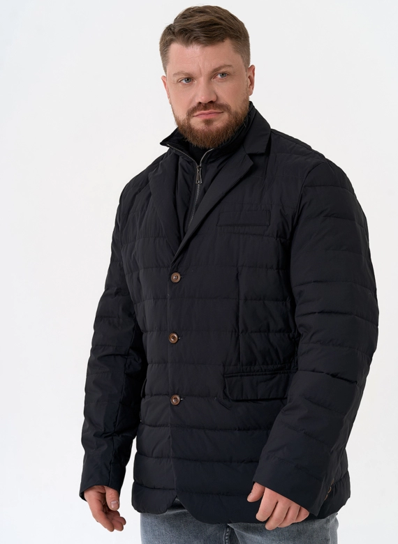 Мужской пуховик со съемной манишкой
