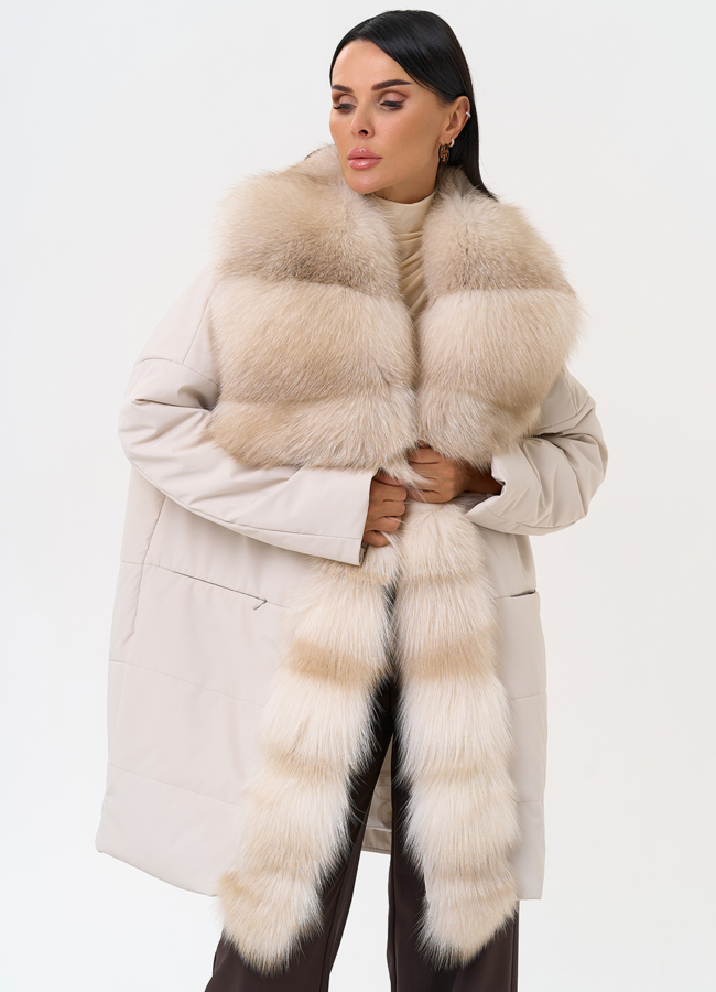 Женское зимнее полупальто с кожаным поясом модель № 31407 универмаг малина