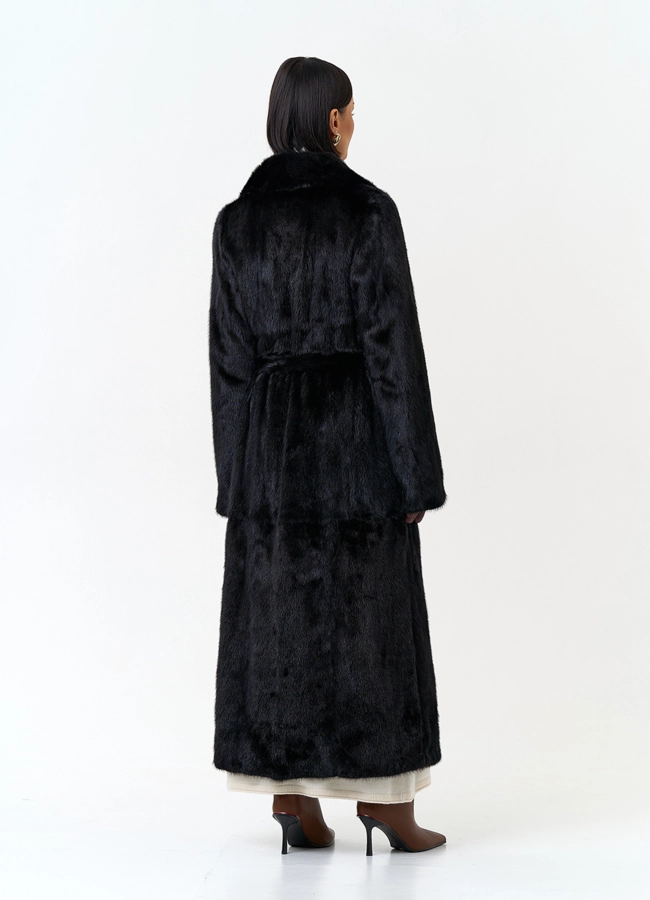 фото Удлиненная шуба из меха норки модель № 32580 фото