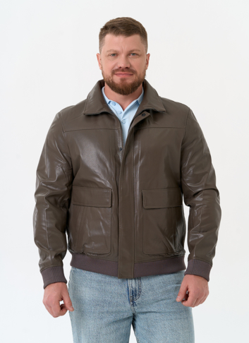 Мужская куртка бомбер из натуральной кожи