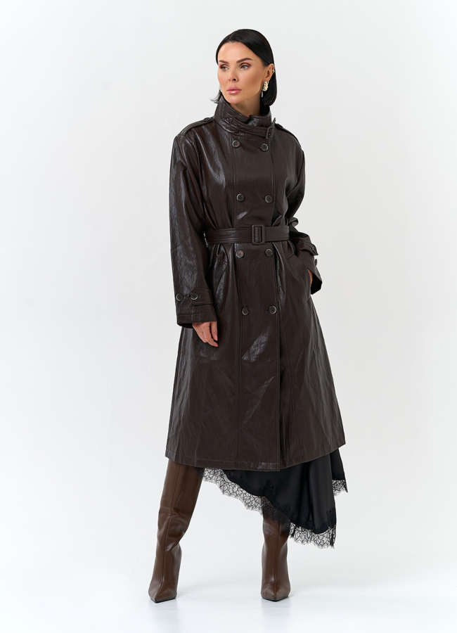 Женский плащ из эко кожи модель № 32849 в кредит