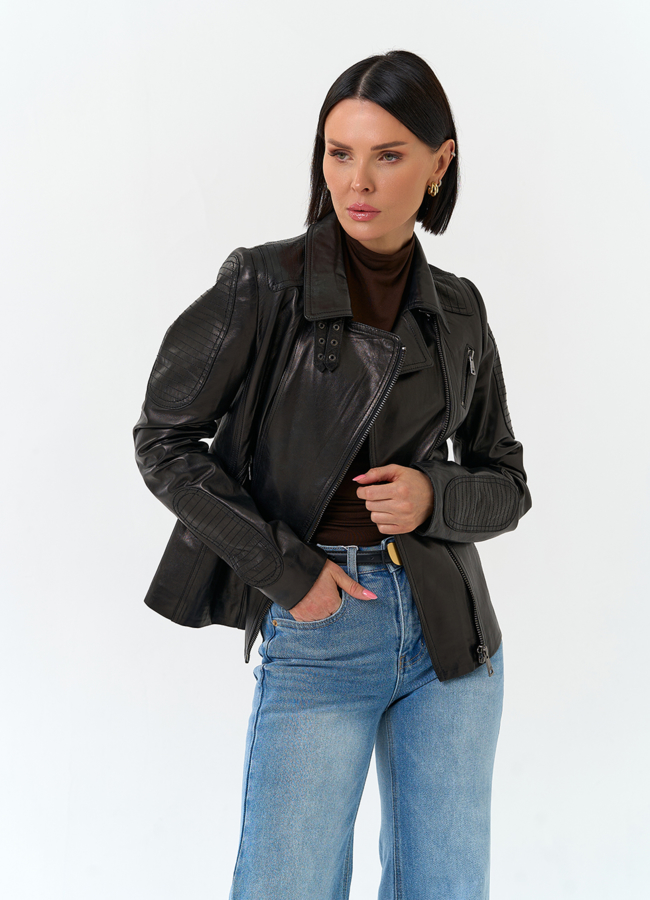 Женская кожаная куртка модель № 30076 в рассрочку