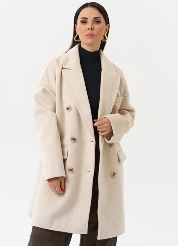 Двубортное женское пальто фото