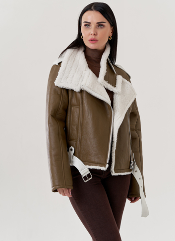 Женская дубленка пилот 